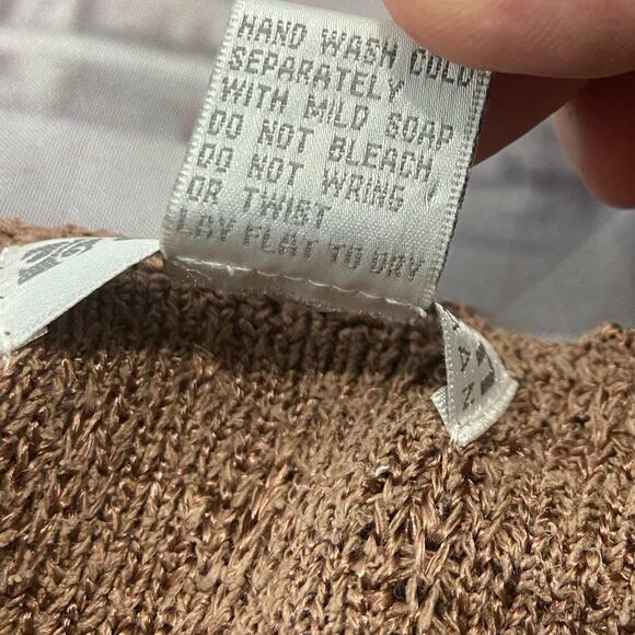 Dressbarn Sweater Women 22/24 Brown Silk Blend Long Sleeve V Neck Stretch - Picture 8 of 10